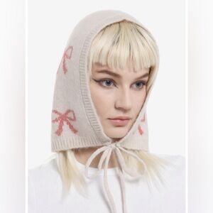 Ivory & Pink Bows Bonnet